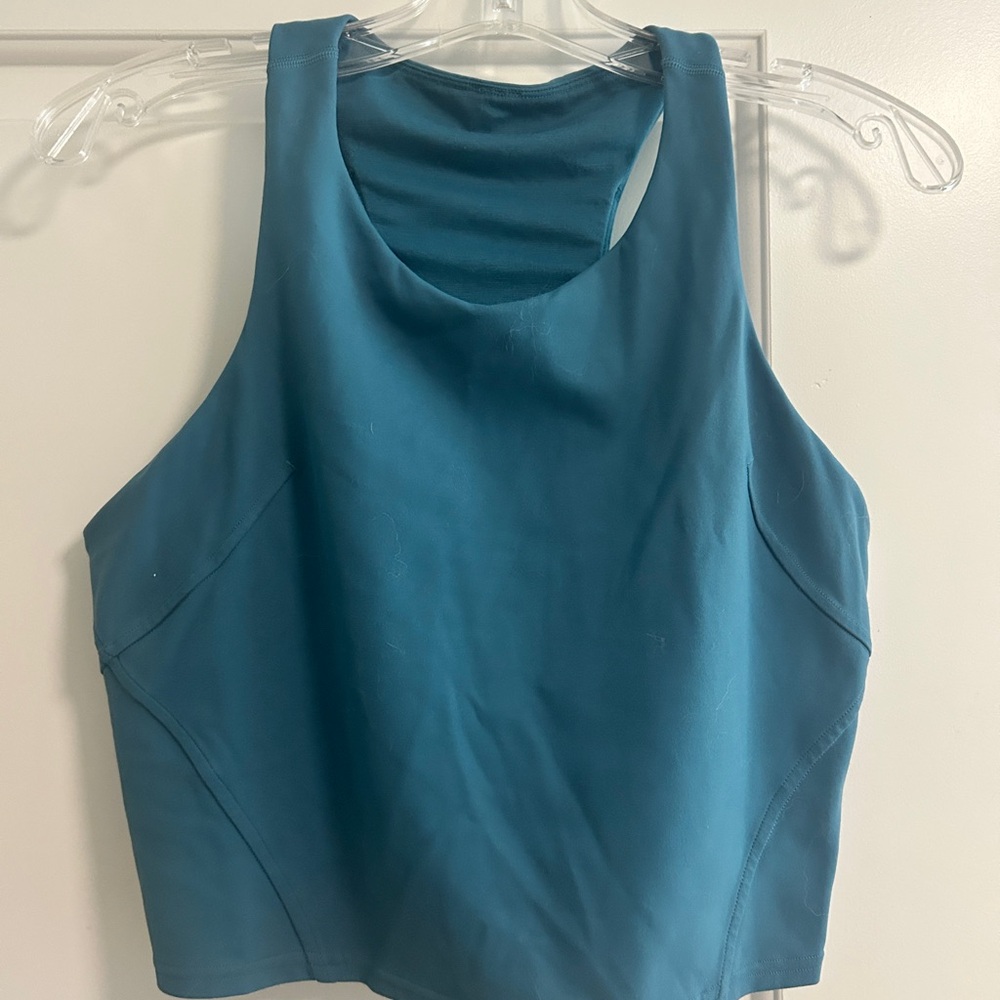 Lululemon Invigorate Training Cropped Tank Top - Blue/Size 14